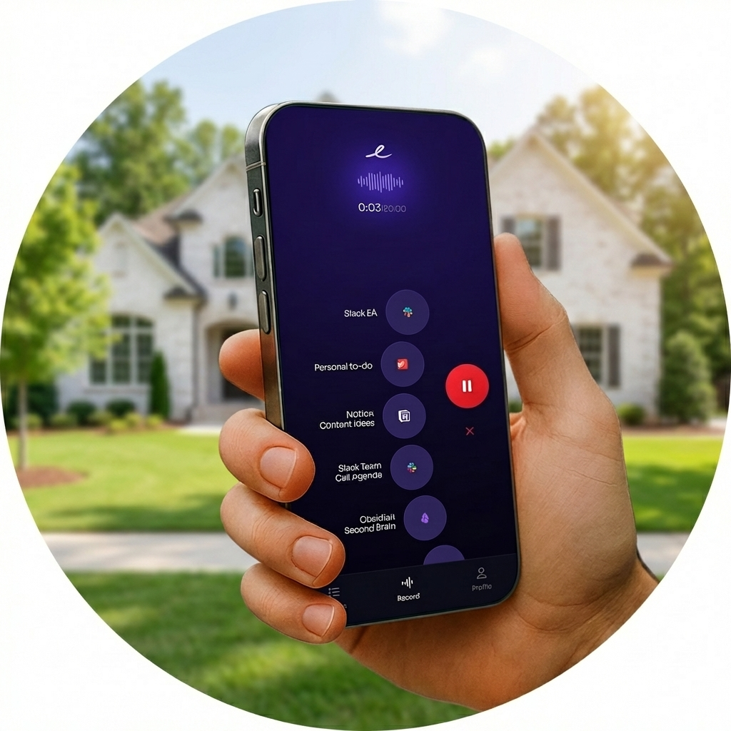 Epiphany app showing voice capture for real estate agents